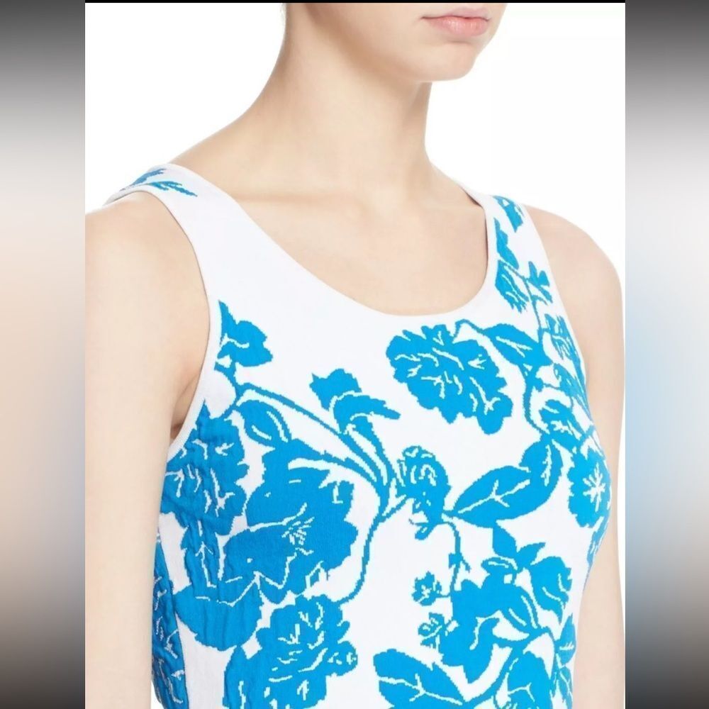 Milly White and Blue Floral Mini Dress - Picture 10 of 10
